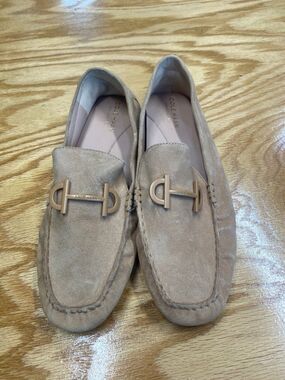 Cole Haan Tully Driver Comfort Shoes Women's 7 B Brown Suede Slip On W26056 S14